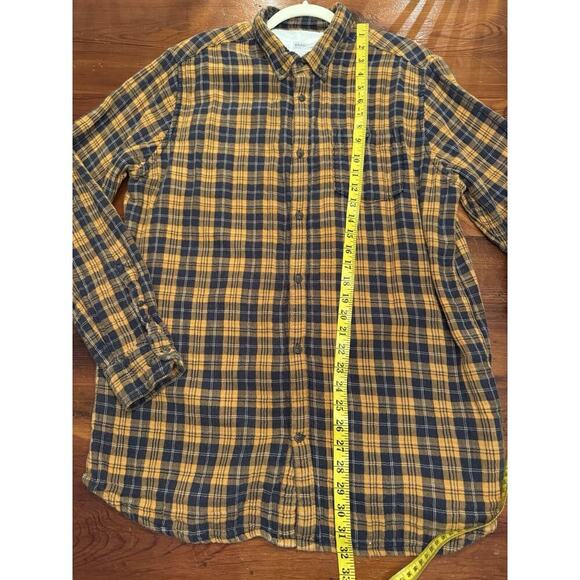 Barbour Shirt Men’s Size Medium Flannel Yellow Brown Plaid The Steve McQueen - Picture 3 of 13